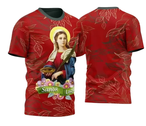 Camisa Religiosa Santa Luzia para Festejo