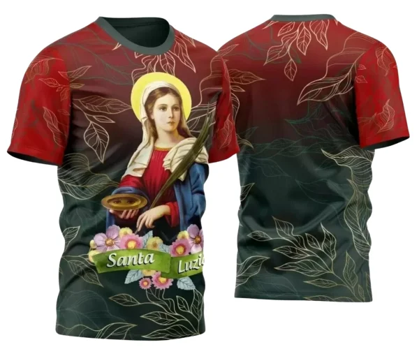 Camisa Religiosa Santa Luzia para Festejo