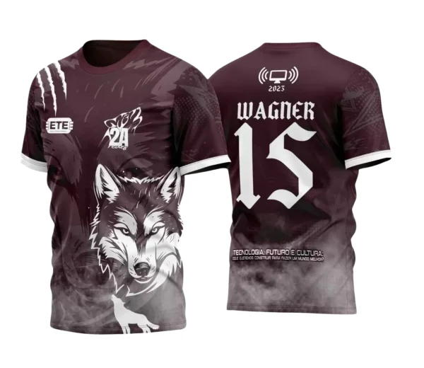 Camisa Interclasse Escolar Tema Lobo