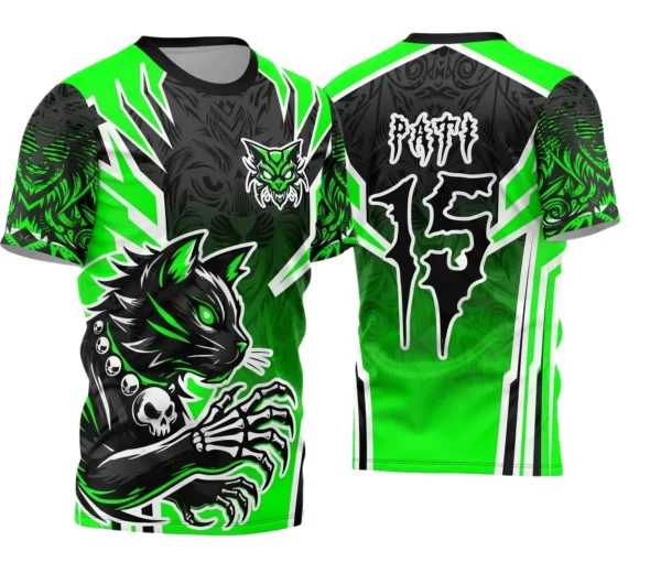 Camisa Interclasse Escolar Tema Gato Dark | Doces Desenhos