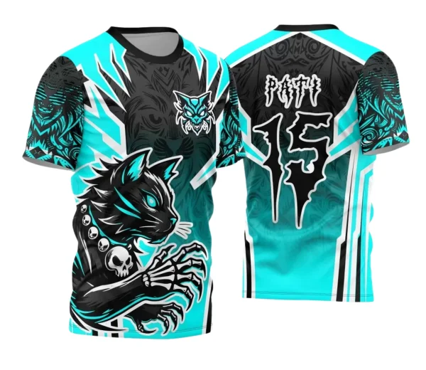 Camisa Interclasse Escolar Tema Gato Dark | Doces Desenhos