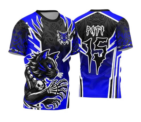 Camisa Interclasse Escolar Tema Gato Dark | Doces Desenhos