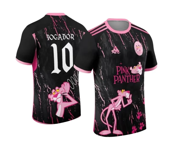 Camisa Interclasse Escolar Tema Pantera Cor-de-Rosa