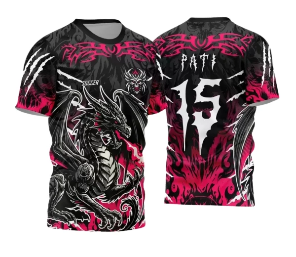 Camisa Interclasse Personalizada – Dragão Rosa Preta