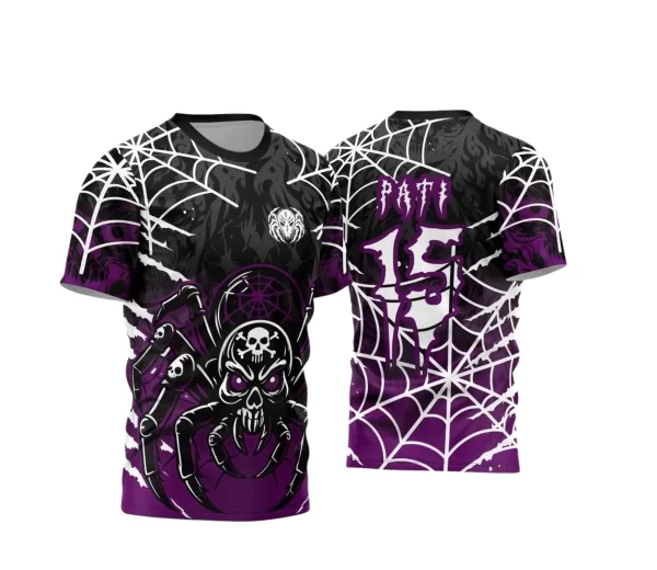 Camisa Interclasse Roxa Aranha – Arte Vetor Pronta