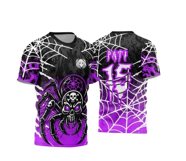 Camisa Interclasse Roxa Aranha – Arte Vetor Pronta