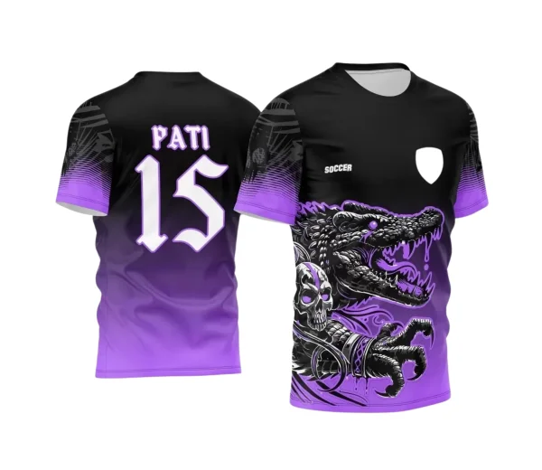 Camisa Interclasse Roxa Crocodilo – Arte Vetor Pronta