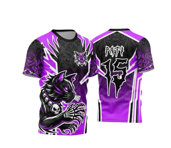 Camisa Interclasse Roxa Gato – Arte Vetor Pronta