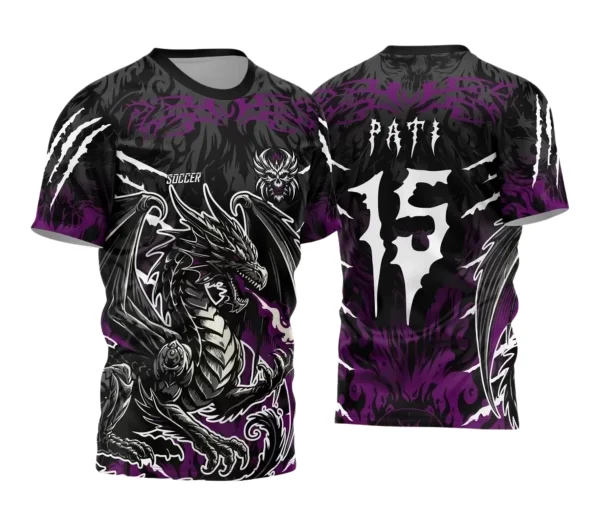 Camisa Interclasse Personalizada – Dragão Roxa Preta