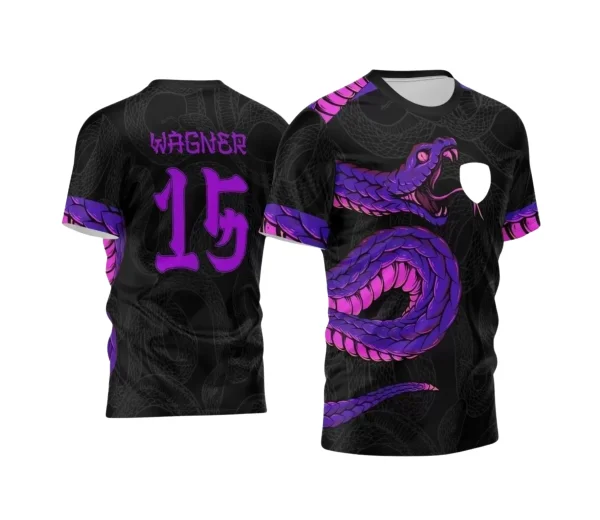 Arte Vetor - Camisa de Interclasse Preta - Jogos Internos - Cobra - 2024 - 2025