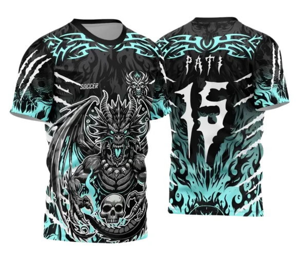 Camisa Interclasse – Dragão Assustador Caveira | Doces Desenhos