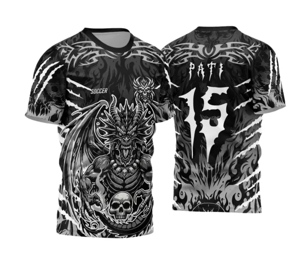 Camisa Interclasse – Dragão Assustador Caveira | Doces Desenhos