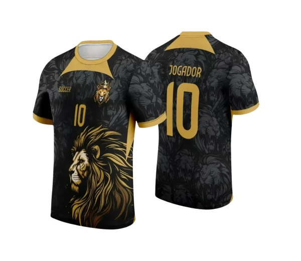 Arte Vetor - Camisa de Interclasse Preta e Dourada - Jogos Internos - Leão - 2024 - 2025