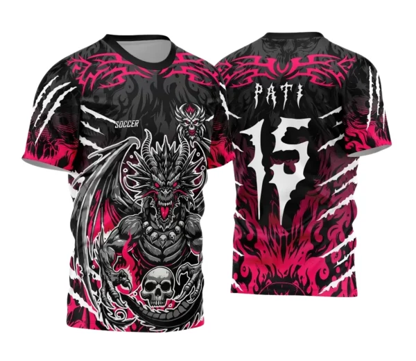 Camisa Interclasse – Dragão Assustador Caveira | Doces Desenhos