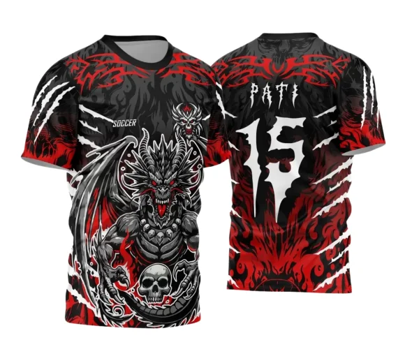 Camisa Interclasse – Dragão Assustador Caveira | Doces Desenhos