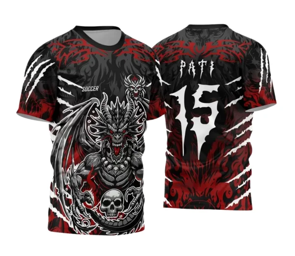 Camisa Interclasse – Dragão Assustador Caveira | Doces Desenhos