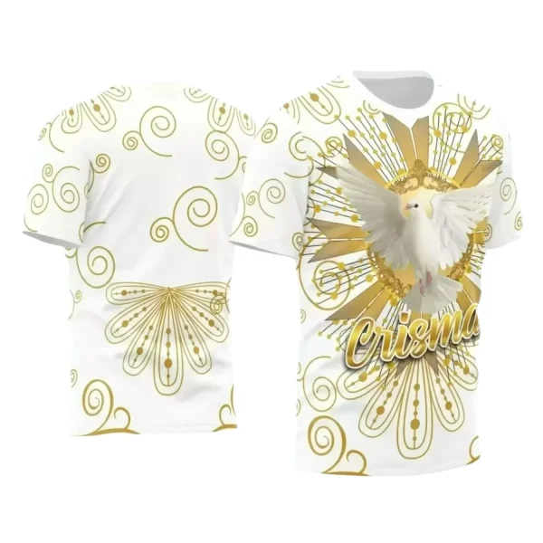 Arte Vetor - Camiseta Crisma - Religião - Crisma Divino Espírito Santo - 2024 - 2025
