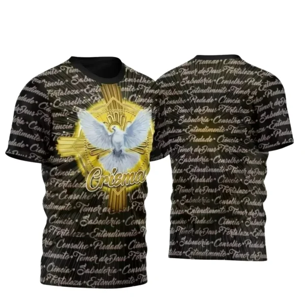 Arte Vetor - Camiseta Crisma - Religião - Crisma Divino Espírito Santo - 2024 - 2025
