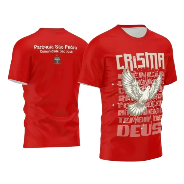 Arte Vetor - Camiseta Crisma - Religião - Crisma Divino Espírito Santo - 2024 - 2025