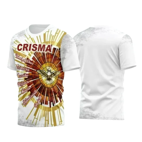 Arte Vetor - Camiseta Crisma - Religião - Crisma Divino Espírito Santo - 2024 - 2025