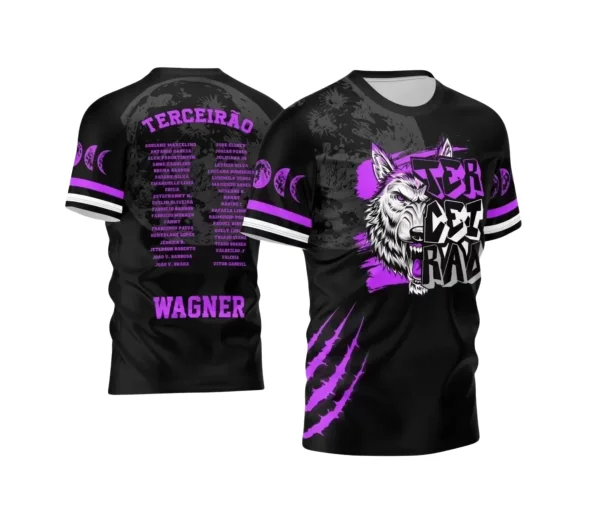 Arte Vetor - Estampa Camisa Escolar Preta - Formandos - Terceirão - Lobo Branco - 2025