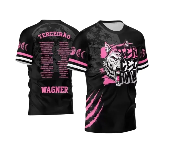 Arte Vetor - Estampa Camisa Escolar Preta - Formandos - Terceirão - Lobo Branco - 2025