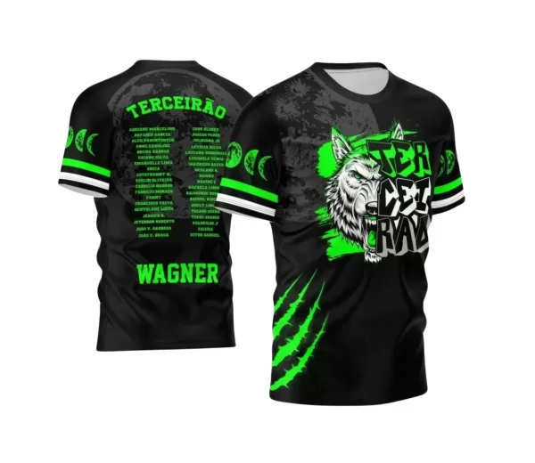 Arte Vetor - Estampa Camisa Escolar Preta - Formandos - Terceirão - Lobo Branco - 2025
