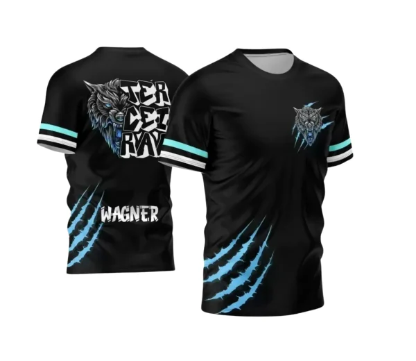 Arte Vetor - Estampa Camiseta Escolar Preta - Formandos - Terceirão - Lobo Feroz - 2025