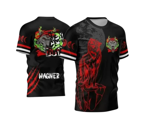 Arte Vetor - Estampa Camiseta Escolar Preta - Formandos - Terceirão - Lobo Feroz - 2025