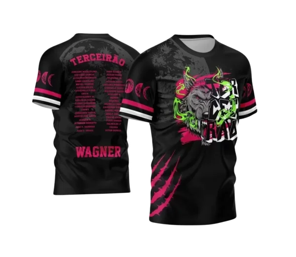 Arte Vetor - Estampa Camiseta Escolar Preta - Formandos - Terceirão - Lobo Feroz - 2025