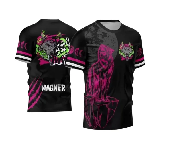 Arte Vetor - Estampa Camiseta Escolar Preta - Formandos - Terceirão - Lobo Feroz - 2025