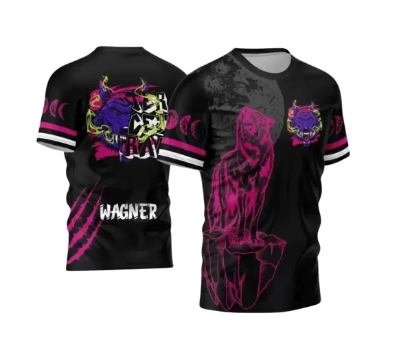 Arte Vetor - Estampa Camiseta Escolar Preta - Formandos - Terceirão - Lobo Feroz - 2025