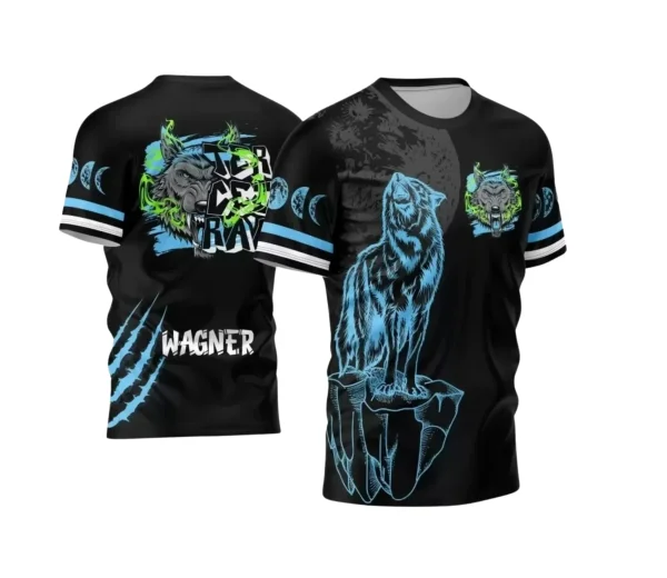 Arte Vetor - Estampa Camiseta Escolar Preta - Formandos - Terceirão - Lobo Feroz - 2025