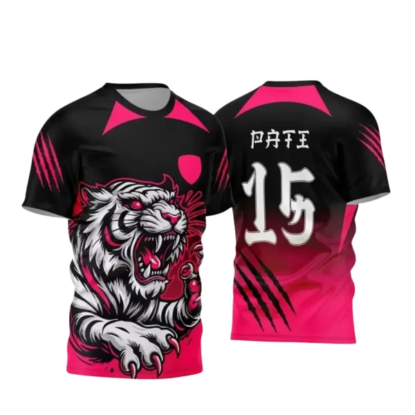 Arte Vetor Interclasse 2024 - Camisa Rosa com Tigre