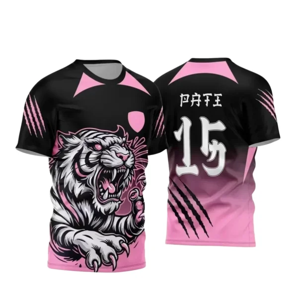 Arte Vetor Interclasse 2024 - Camisa Rosa com Tigre