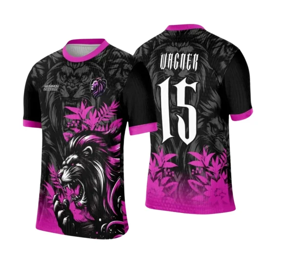 Arte de Camisa Interclasse 2025 Leão Black Rosa