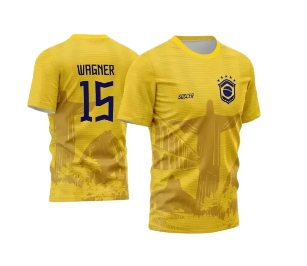 Camisa Brasil Cristo Redentor - Arte Vetor Estampa Template 2024 - 2025 Modelo 01