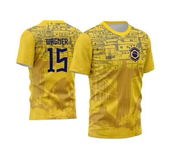 Camisa Brasil Cristo Redentor - Arte Vetor Estampa Template 2024 - 2025 Modelo 02