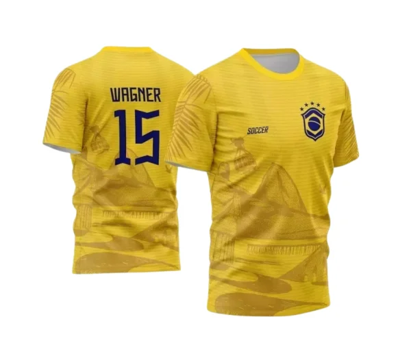 Camisa Brasil Cristo Redentor - Arte Vetor Estampa Template 2024 - 2025 Modelo 04