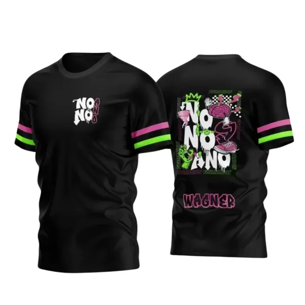 Camisa Escolar Personalizada - Preta - Nono Ano - Tema Cérebro Grafite - 2025