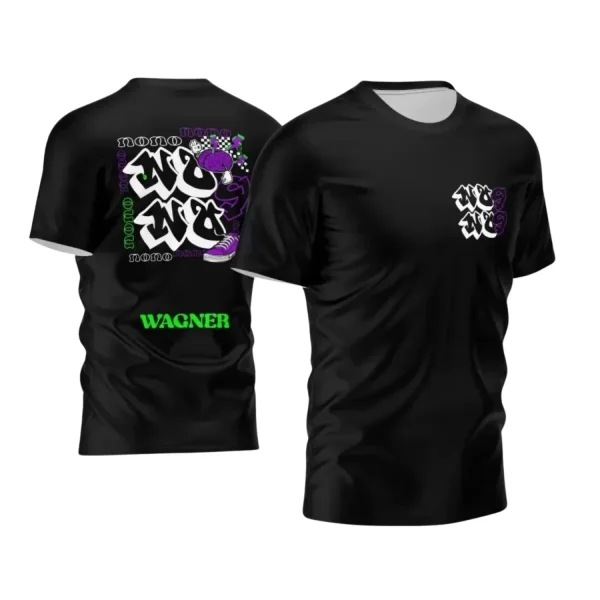 Camisa Escolar Personalizada - Preta - Nono Ano - Tema Cérebro Roxo - 2025