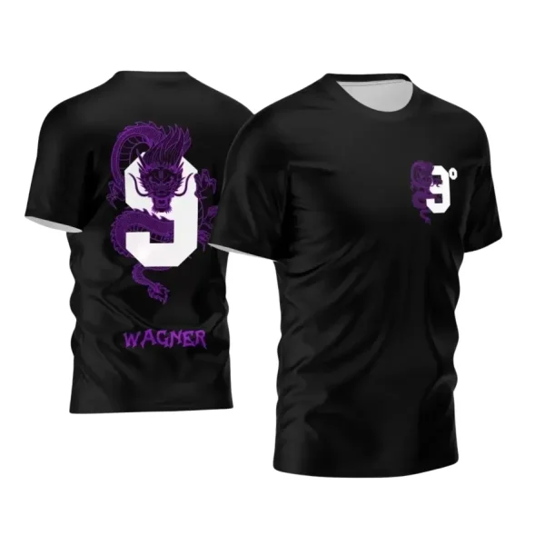 Camisa Escolar Personalizada - Preta - Nono Ano - Tema Dragão - 2025