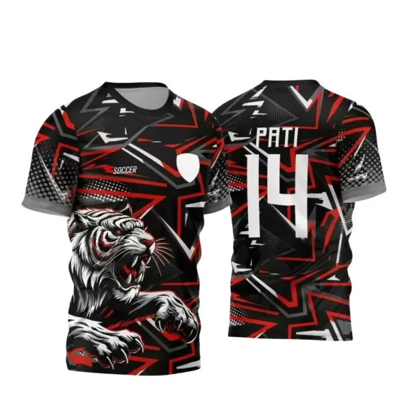 Camisa de Interclasse Personalizada para Jogos 2025 – Tigre Vermelha