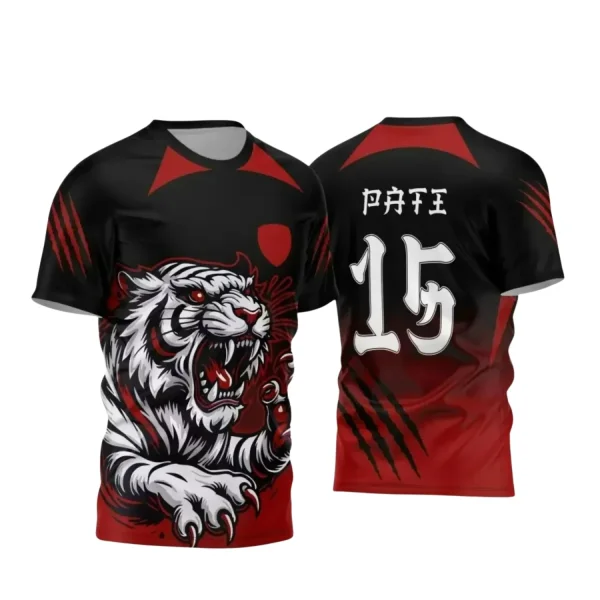Camisa de Interclasse Personalizada para Jogos 2025 – Tigre Vermelha