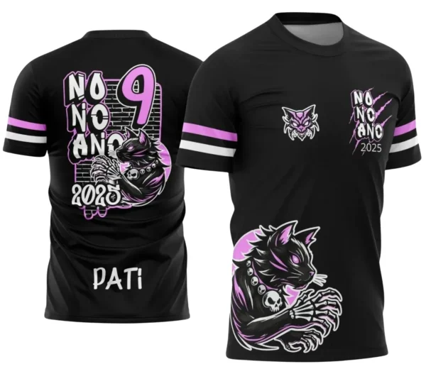 Camiseta Escolar 9º Ano Tema Gatinho | Doces Desenhos