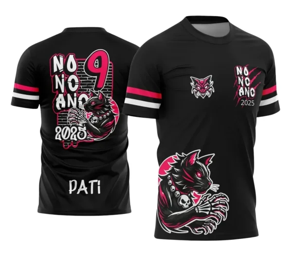 Camiseta Escolar 9º Ano Tema Gatinho | Doces Desenhos