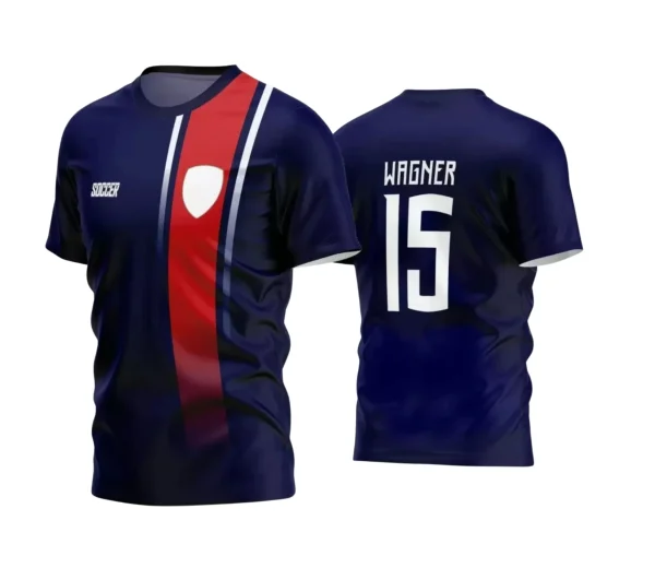 Estampa Camisa Personalizada - Azul e Vermelha - Time Amador - Futebol 2025