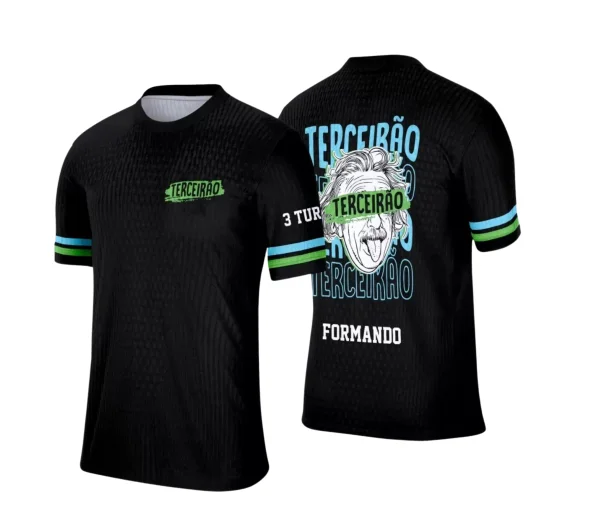 Estampa Camiseta Escolar Preta – Formandos – Concluintes 2025 – Terceirão 2025 - Albert Einstein