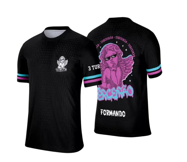 Estampa Camiseta Escolar Preta – Formandos – Concluintes 2025 – Terceirão 2025 - Anjo Estiloso