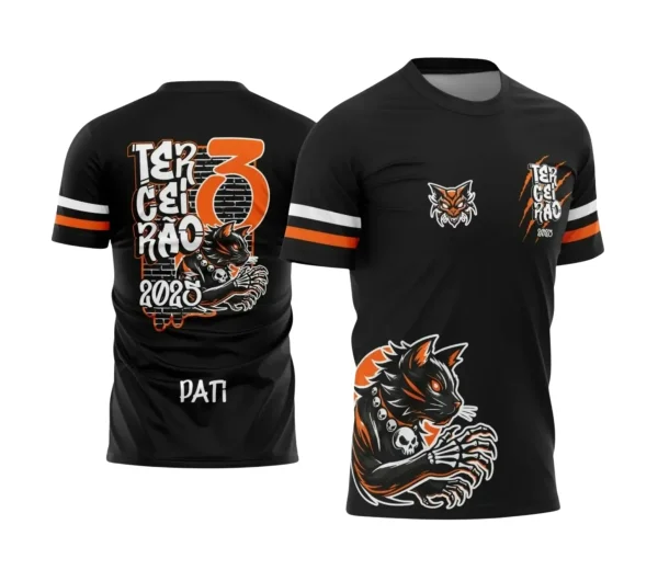 Estampa Para Camiseta Escolar  2025 – Arte Vetor - Uniforme Concluintes 2025 – Terceirão: Estilo Gatinho